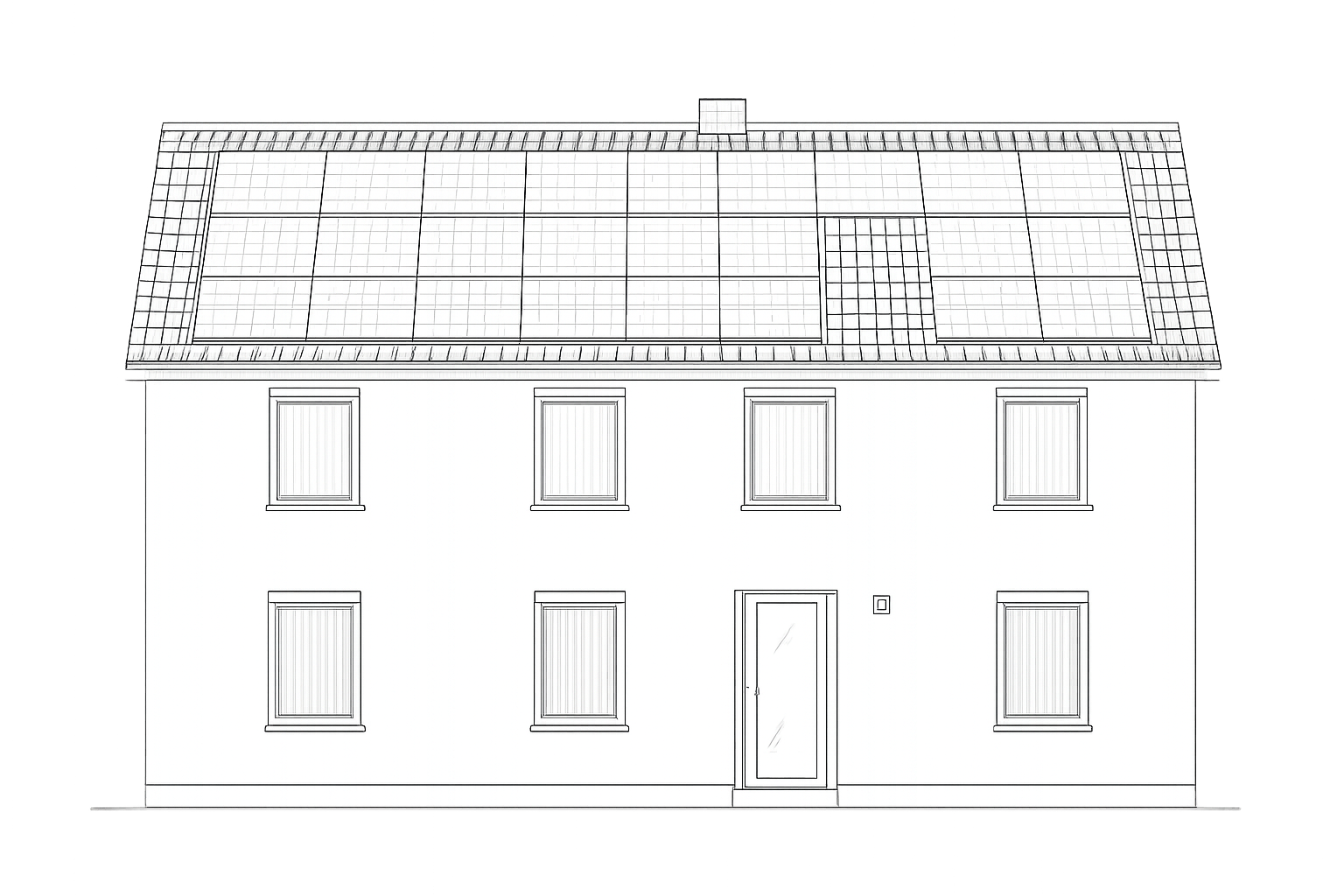 Architekturzeichnung des Wohnhauses der AM Immobilien – Vorderansicht